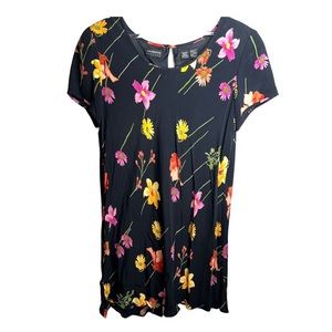 Liz Claiborne Floral Black Dress